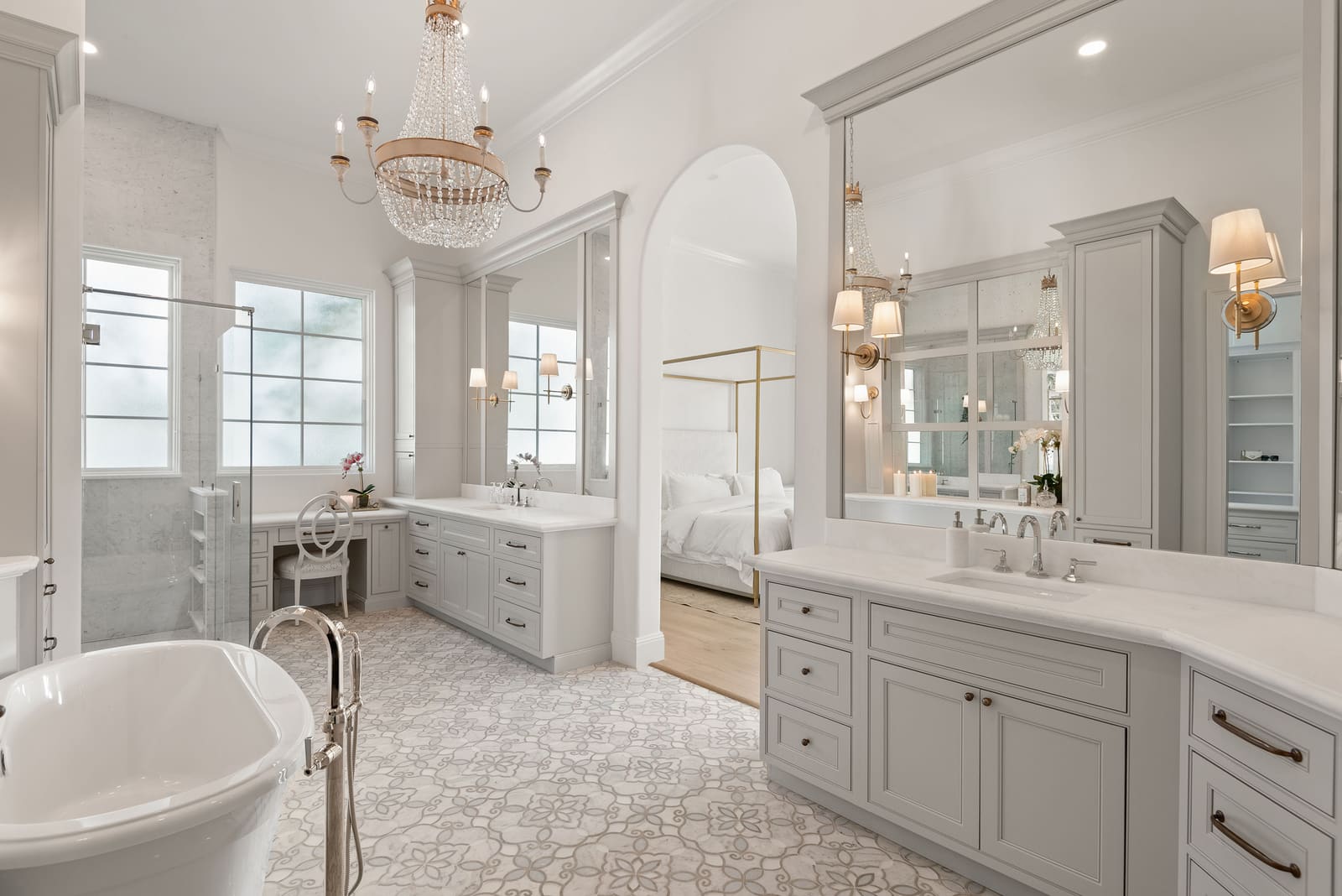 Luxury bathroom remodel with walk-in shower in South Florida